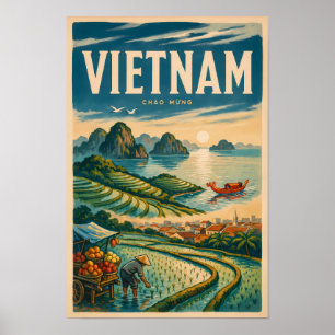Poster Ilustração de Viagem de Arte Vintage da Cultura do