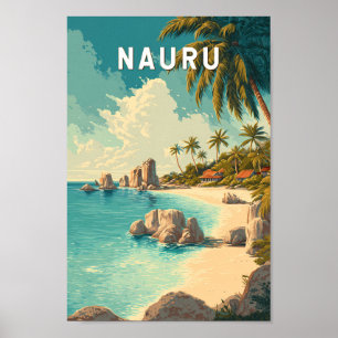 Poster Ilustração de Viagem de Arte Vintage de Nauru