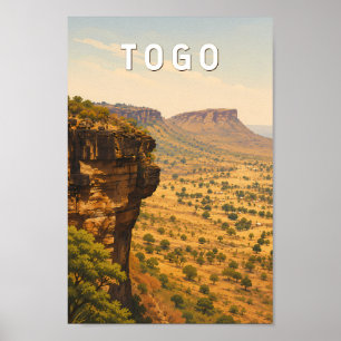 Poster Ilustração de viagem de arte vintage do Togo