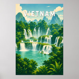 Poster Ilustração de viagem de arte vintage do Vietnã