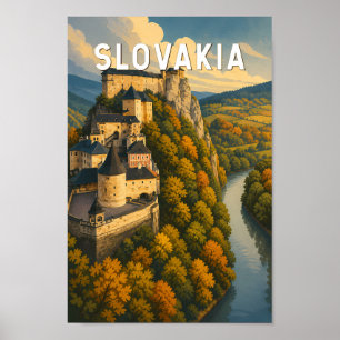 Poster Ilustração de Viagem de Arte Vintage Eslováquia