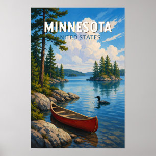 Poster Ilustração de Viagem de Arte Vintage Minnesota