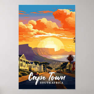 Poster Ilustração de Viagem de Arte Vintage na Cidade do