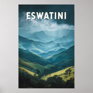 Poster Ilustração de Viagem de Eswatini Arte Vintage