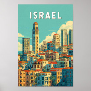 Poster Ilustração de viagem de Israel Arte Vintage