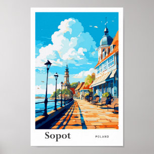 Poster Ilustração de Viagem de Polônia de Sopot