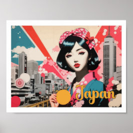 Poster Ilustração de Viagem de Pop Art do Japão