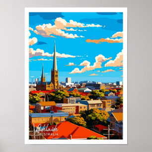 Poster Ilustração de Viagem de Trabalho de arte da Austrá