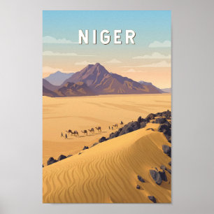 Poster Ilustração de viagem do Níger Arte Vintage