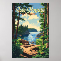 Ilustração de Viagem do Parque Nacional Isle Royal
