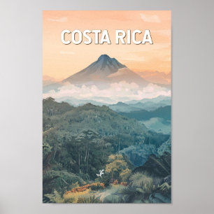 Poster Ilustração de viagem vintage da Costa Rica