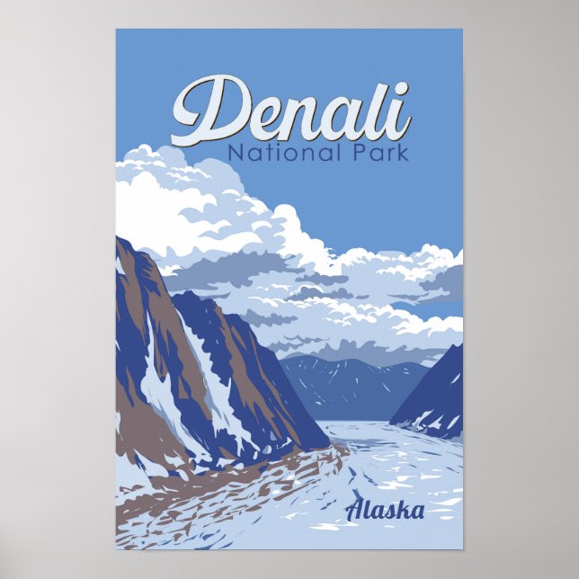 Poster Ilustração de Viagem Vintage do Parque Nacional De (Frente)