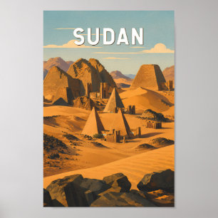 Poster Ilustração de viagem vintage do Sudão