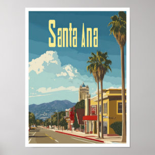 Poster Ilustração de Viagens vintage Ana California