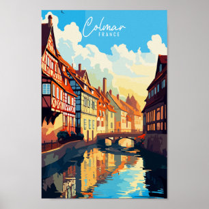 Poster Ilustração de viagens vintage Colmar France