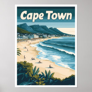 Poster Ilustração de Viagens vintage da África do Sul da 