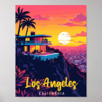 Ilustração de Viagens vintage da Califórnia em Los