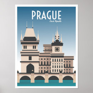 Poster Ilustração de Viagens vintage de Arte Checa de Pra