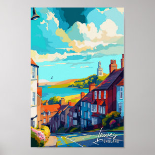 Poster Ilustração de Viagens vintage de Arte de Lewes Eng