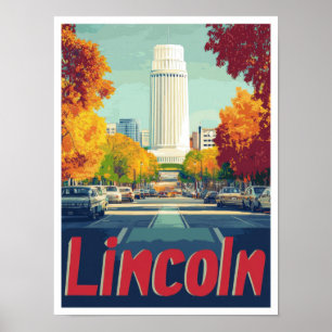 Poster Ilustração de Viagens vintage de Arte de Lincoln N