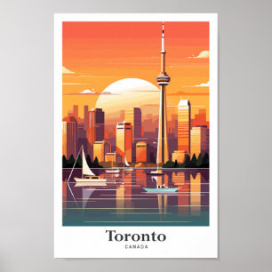 Poster Ilustração de Viagens vintage de Arte de Toronto C