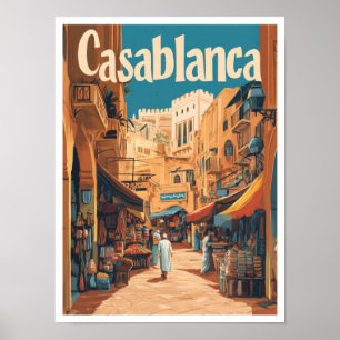 Poster Ilustração de Viagens vintage de Arte em Marrocos