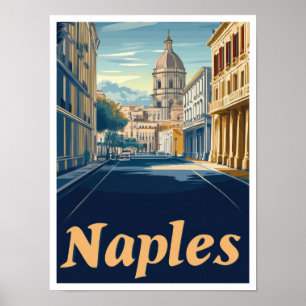 Poster Ilustração de Viagens vintage de Arte em Nápoles