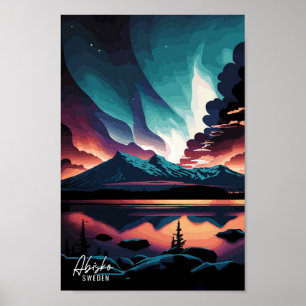 Poster Ilustração de Viagens vintage de Arte Suecia Abisk
