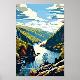 Poster Ilustração de viagens vintage de Desvio de Água De
