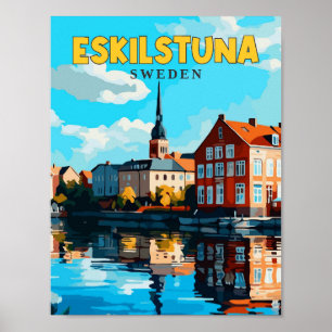 Poster Ilustração de viagens vintage de Suecia de Eskilst