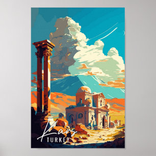 Poster Ilustração de viagens vintage do Kars Turkey