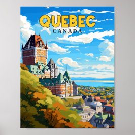 Poster Ilustração de viagens vintage do Quebec Canada