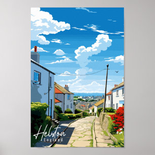 Poster Ilustração de viagens vintage Helston England
