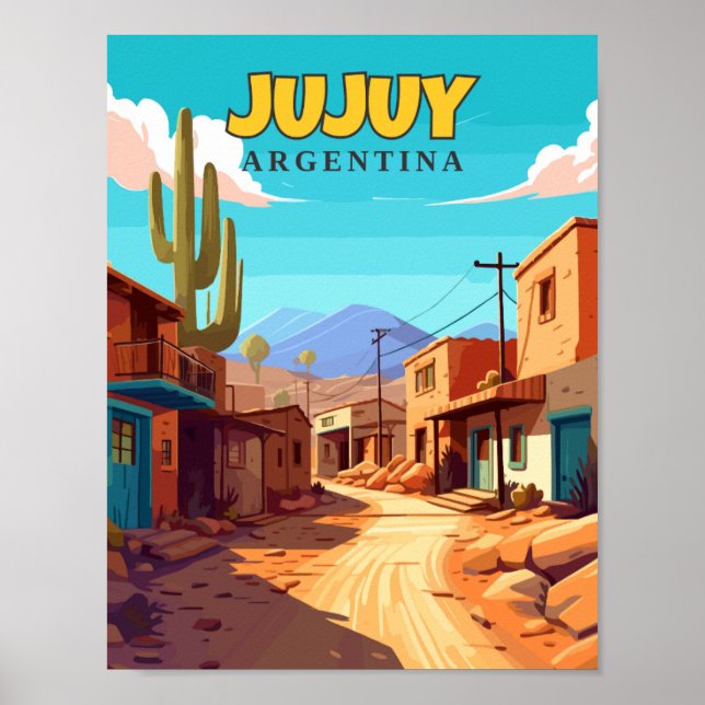 Poster Ilustração de viagens vintage Jujuy Argentina (Frente)