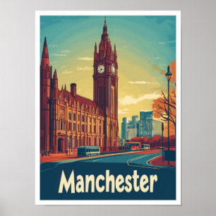 Poster Ilustração de Viagens vintage no Reino Unido da Ma