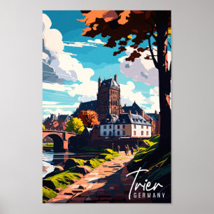 Poster Ilustração de viagens vintage Trier Germany