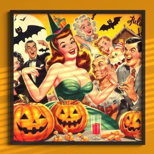 Poster Ilustração de Vintage Halloween