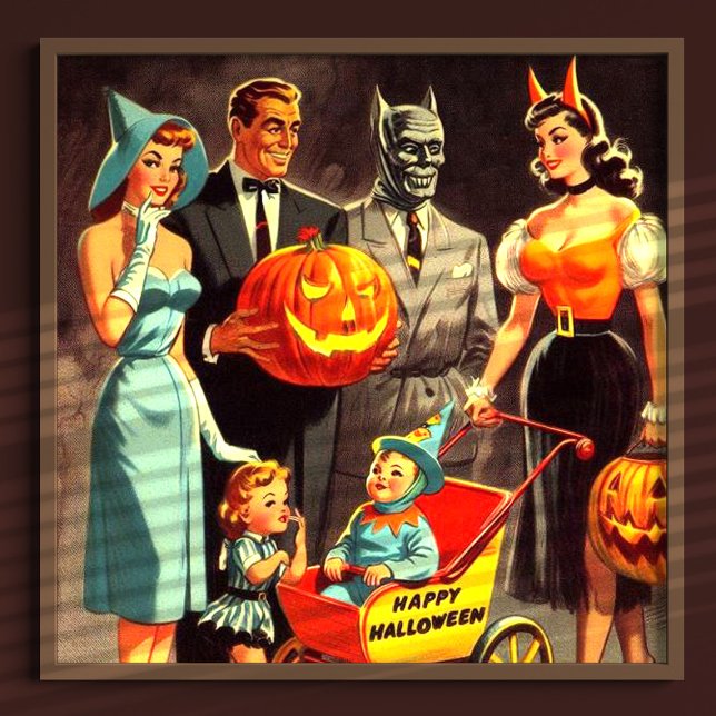 Poster Ilustração de Vintage Halloween (Criador carregado)
