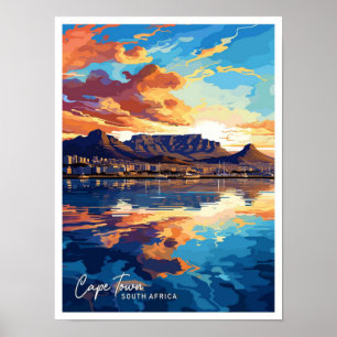 Poster Ilustração de Vintage na África do Sul do Cabo