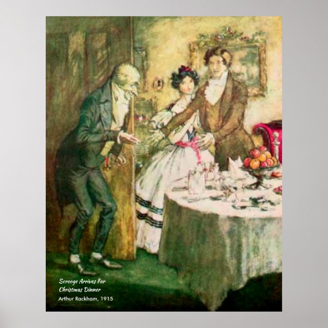 Poster Ilustração de Vintagem de Carol de Natal (Frente)