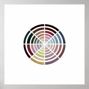 Poster Ilustração de Vintagem de Roda de Cor do Tom da 