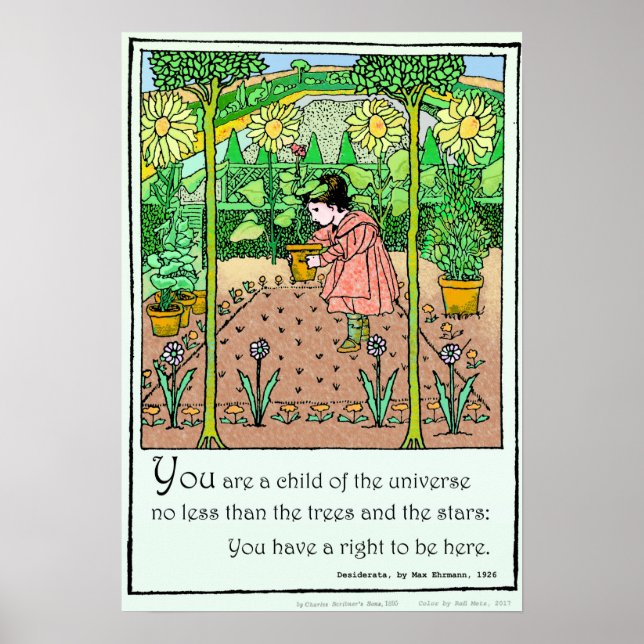 Poster Ilustração Desiderata ~ 1895 (Frente)