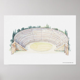 Póster Ilustração do anfiteatro romano