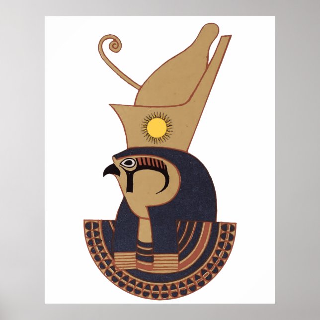 Poster Ilustração do antigo deus egípcio Horus (Frente)