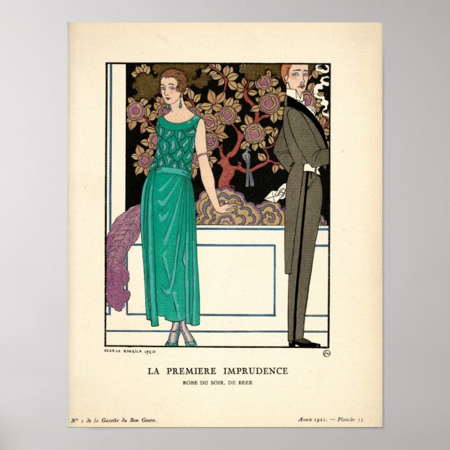 Póster Ilustração do Art Nouveau 1920 de George Barbier (Frente)