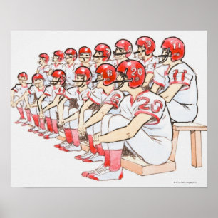 Poster Ilustração do assento americano da equipa de