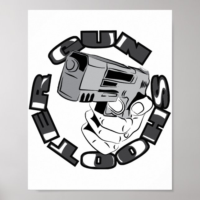 Poster Ilustração do atirador de arma (Frente)
