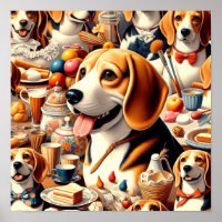 Ilustração do Beagle do Cute Retroativo
