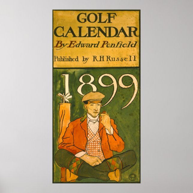 Póster Ilustração do Calendário Golf 1899 (Frente)