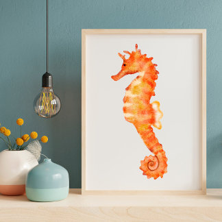Poster Ilustração do cavalo de laranja-cor-de-laranja-aca